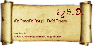 Ásványi Dénes névjegykártya